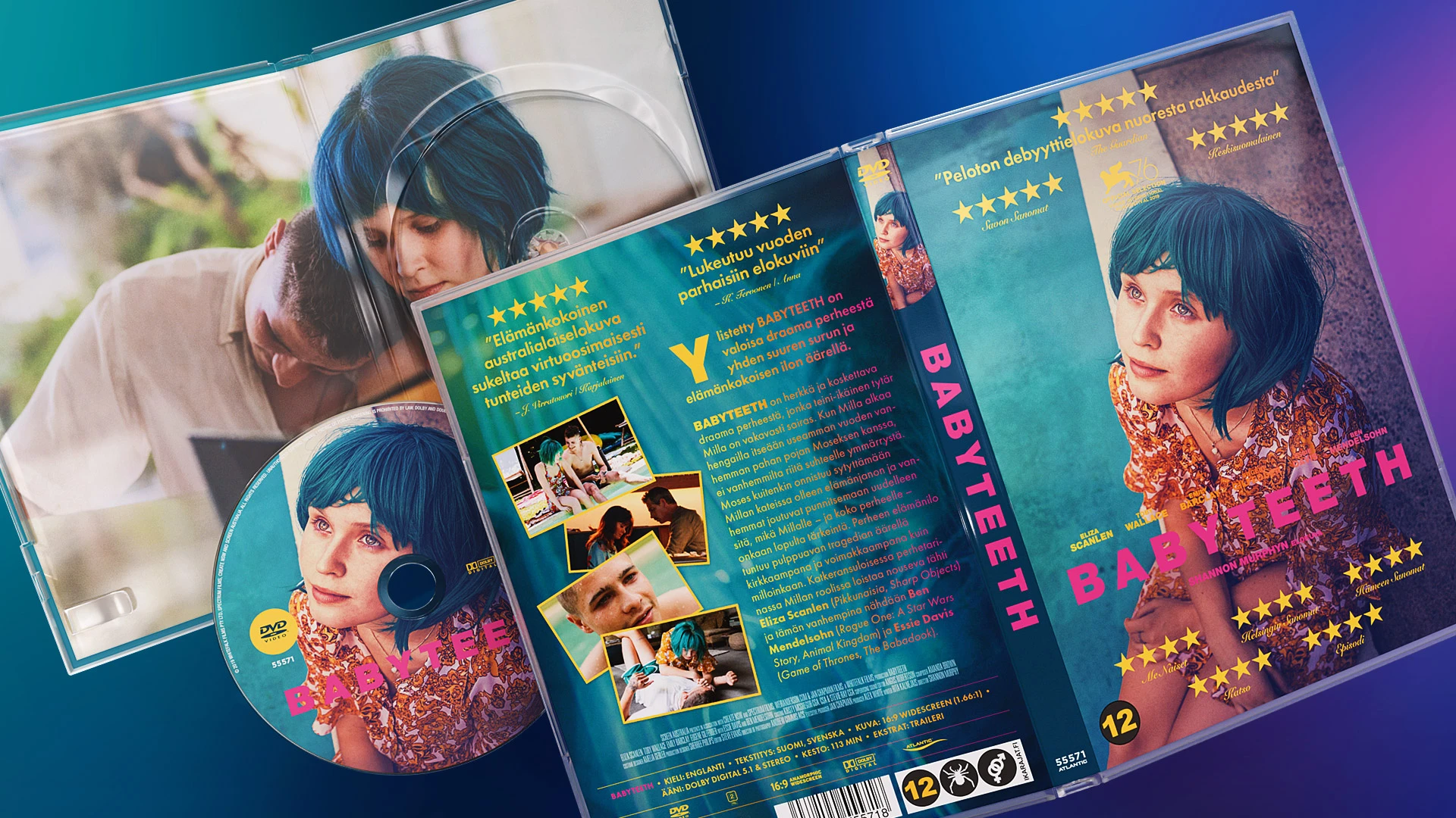 DVD-kansien suunnittelu Babyteeth-elokuvalle