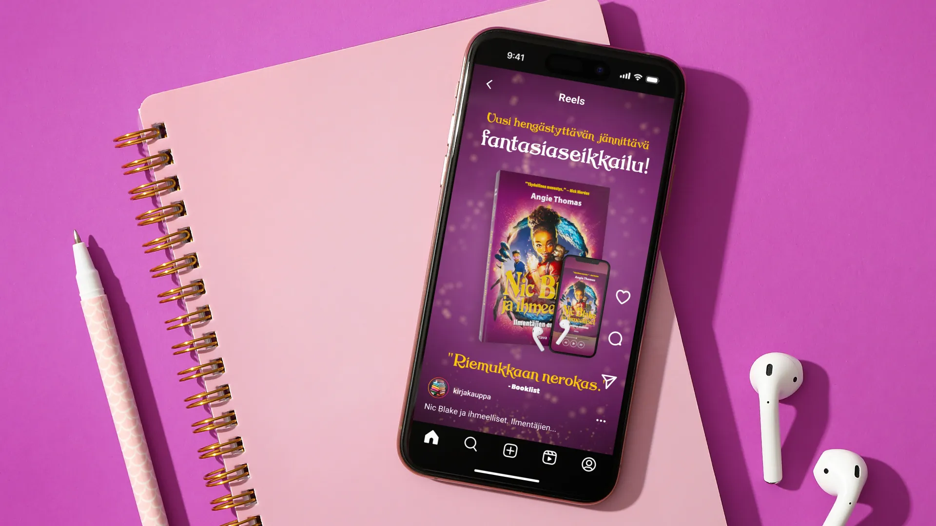 Pystyvideomainos Nic Blake ja ihmeelliset -kirjalle someen