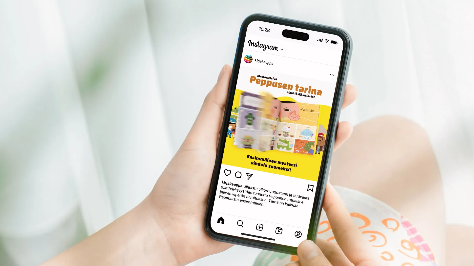 Somevideomainos Mestarietsivä Peppunen -kirjalle Instagramiin ja Facebookiin