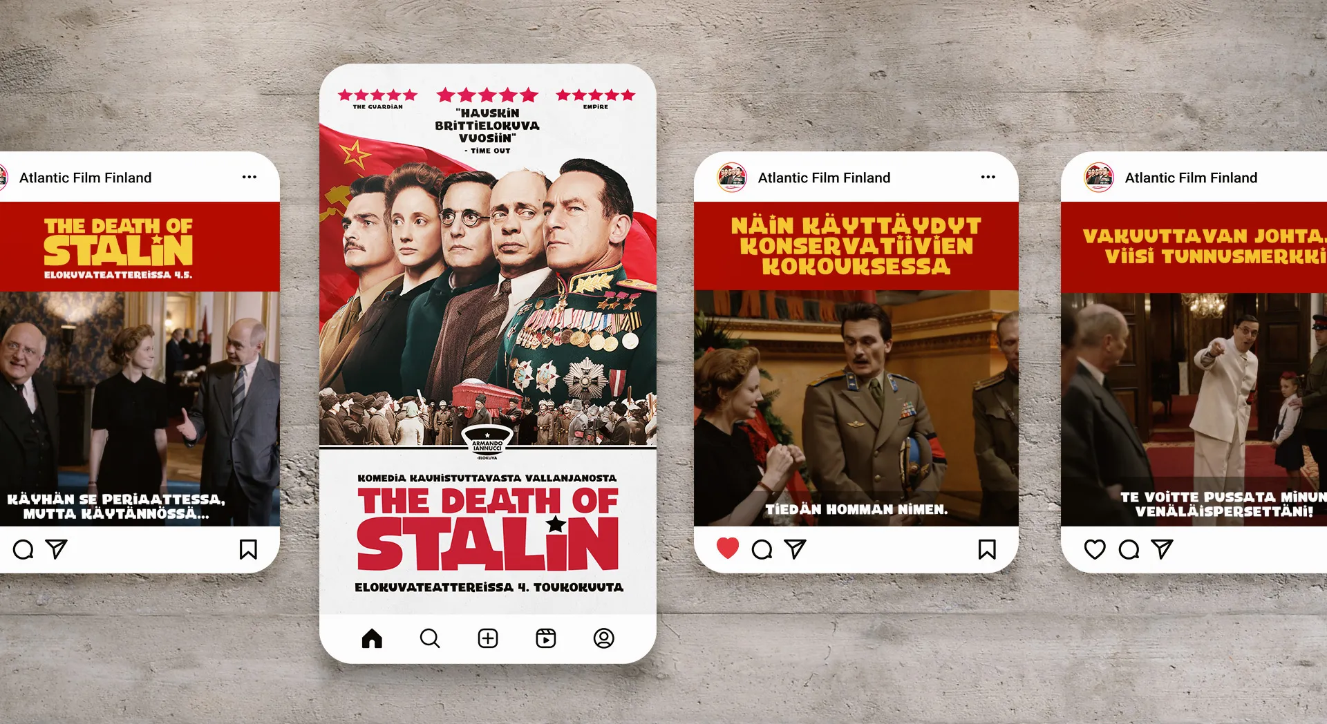 Facebook- ja Instagram-kampanja The Death of Stalin -elokuvalle